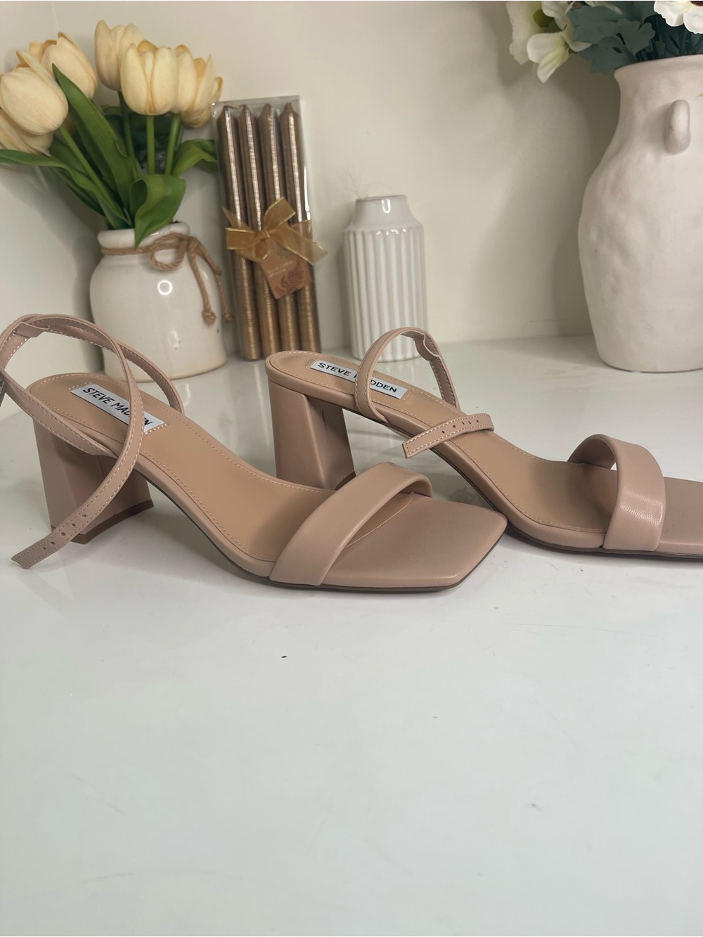 Steve Madden Blush Strap Block Heel Sandals